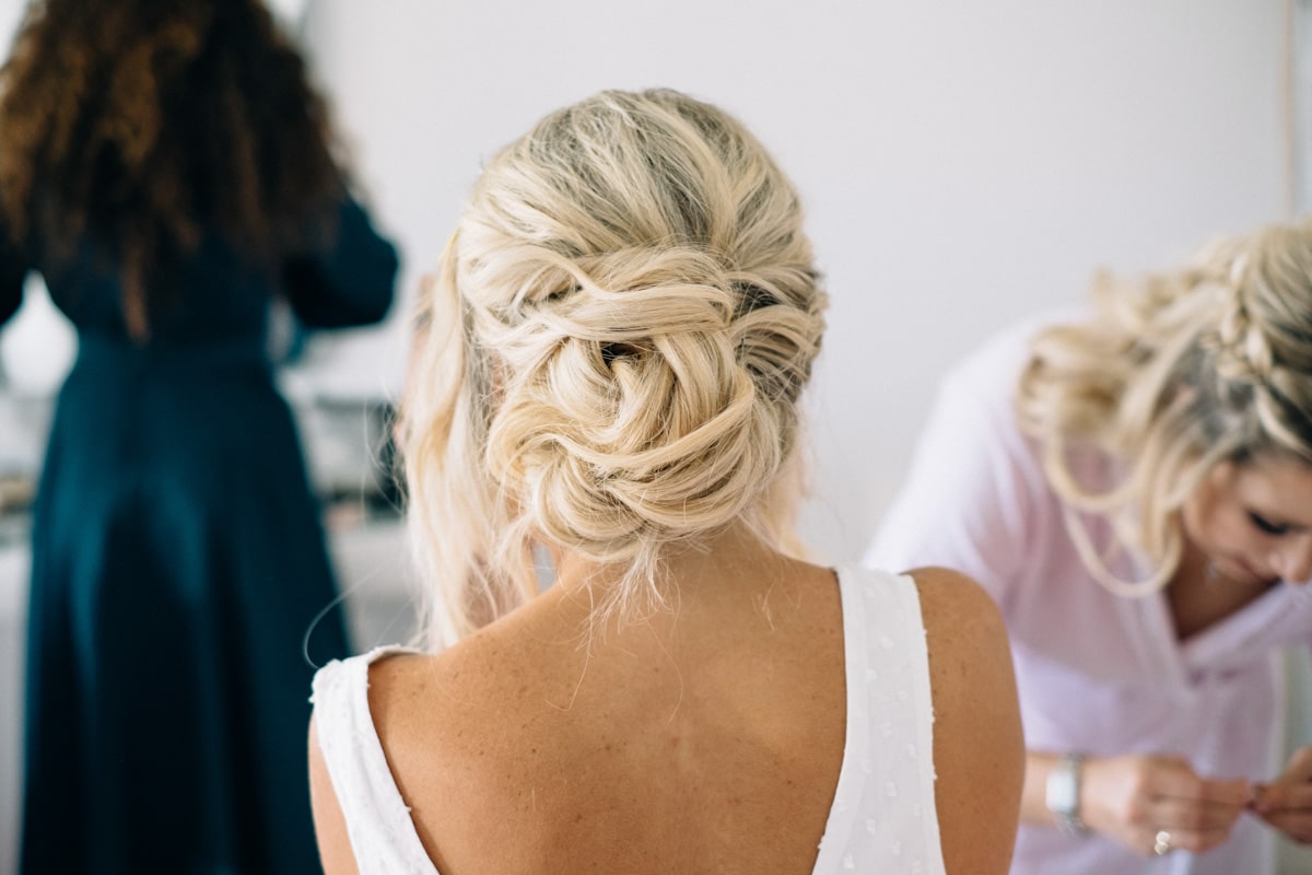 Santorini wedding bridal hair