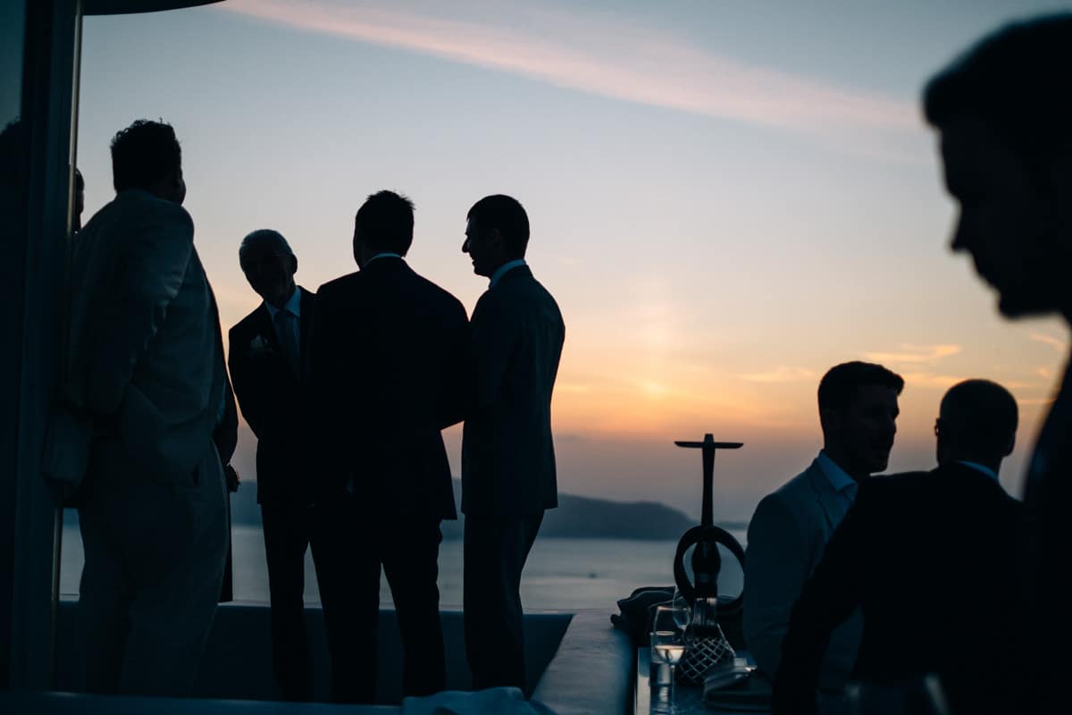 Santorini wedding Cavo Tagoo sunset